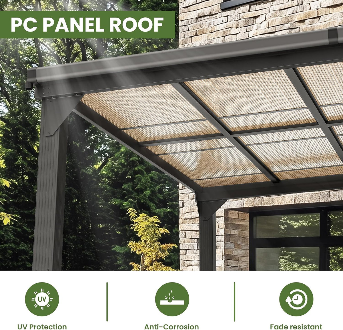 10 * 12FT Pergola,4 * 5 Inch Thickened Pillars & Enlarged Base,Outdoor Hardtop Lean to Gazebo,Wall Mounted Pergola,Pergolas Gazebos Clearance,Aluminum Frame Pergola,Uv Resistant Patio Roof