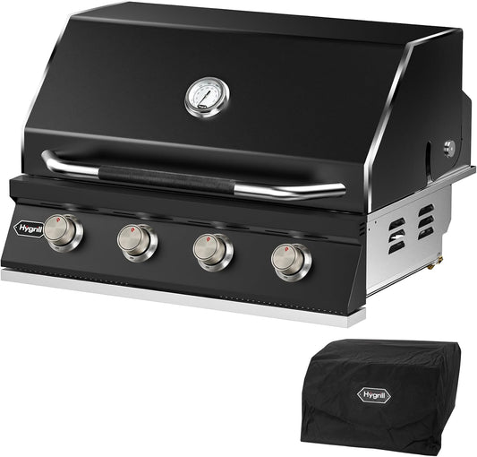 Hygrill STD Series 32-Inch Built in Grill, Liquid Propane Gas Grill, Black